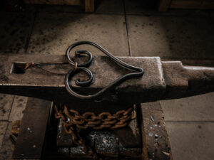 rustic blacksmith made heart decoration