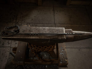 rustic blacksmith made fire poker