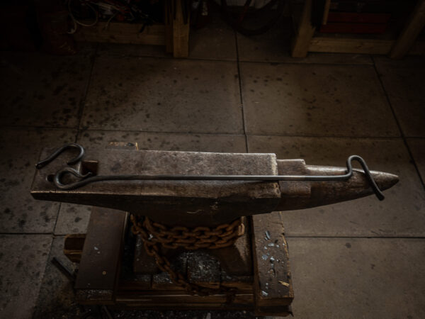 rustic blacksmith made fire rake